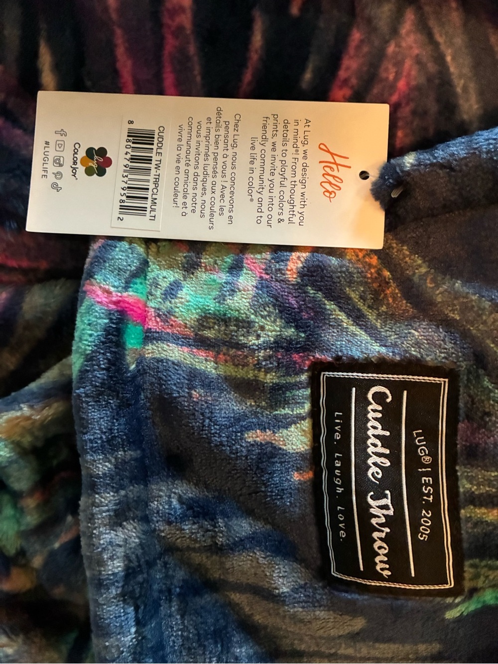 Lug Cuddle Throw - Tropical Multi NWT - Picture 2 of 3